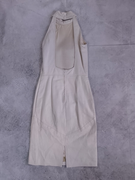 Vintage DANIER Cream Halter Midi Dress with Back Cutout