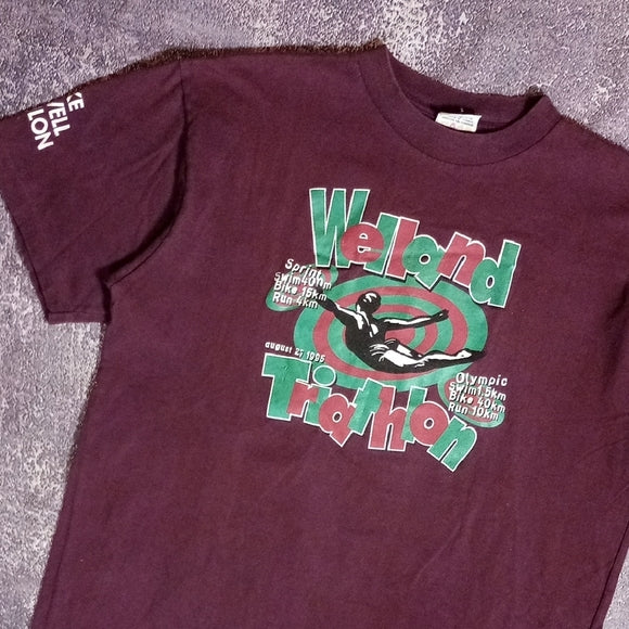 Vintage 1995 BROOKS WELLAND TRIATHALON Single Stitch T-Shirt