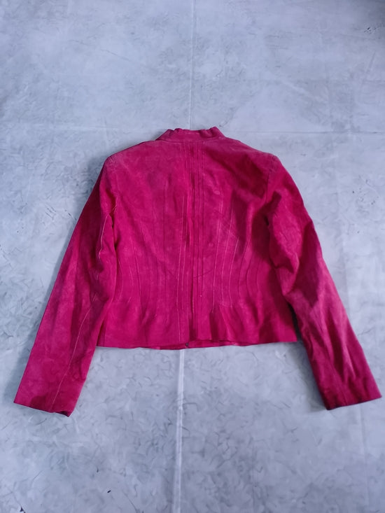 Jones New York Suede Red Zip Front Jacket