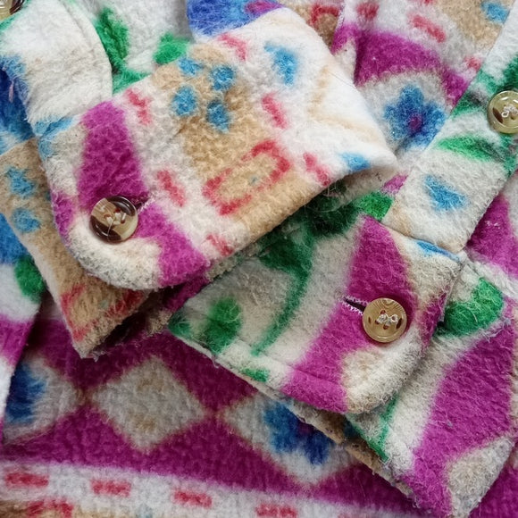 Vintage Vunty Fleece Button-Up Camping Sweater