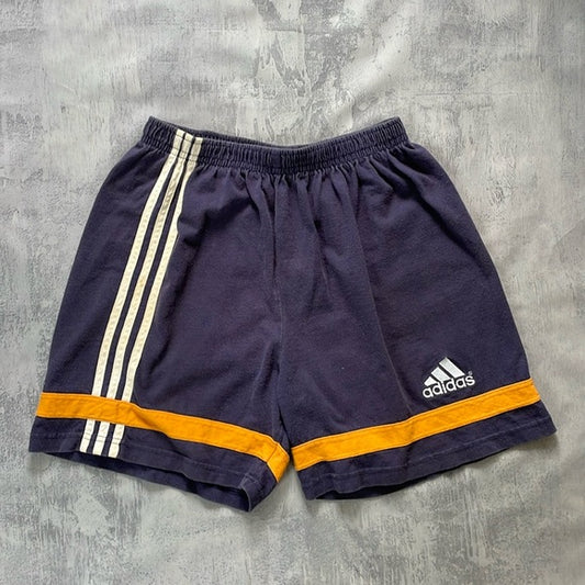 Vintage 90s Adidas Orange Stripe Classic Trunk Shorts By Priva Sport