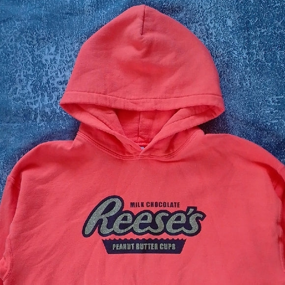 REESE PIECES Peanut Butter Cups Orange Promo Hoodie Sweater