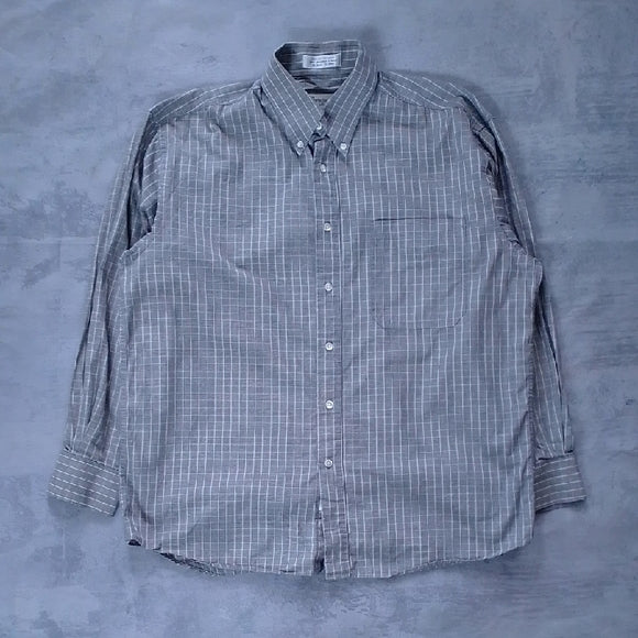 Vintage 90s Christian Dior Chemise Gray Striped Shirt