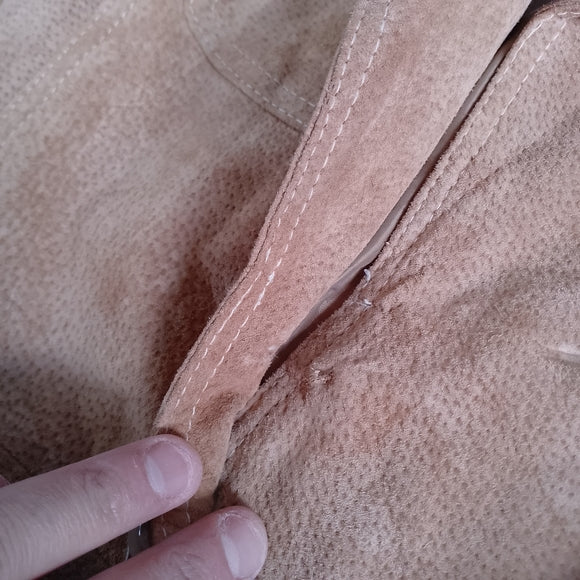 Rue21 Tan Suede Leather Belted Jacket