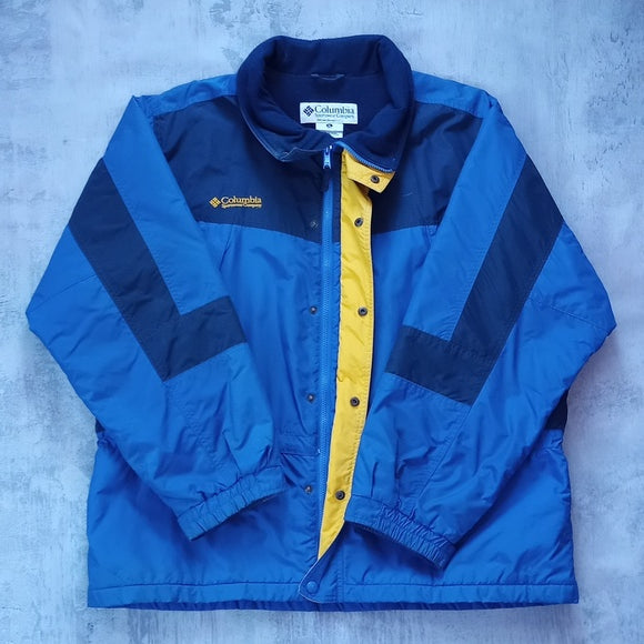 Vintage 90s Columbia Blue Essential Winter Jacket Colour Block