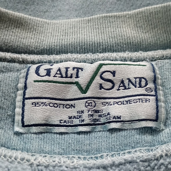 Vintage 90s Native Indigenous Head Faded Crewneck Sweater GALT SAND