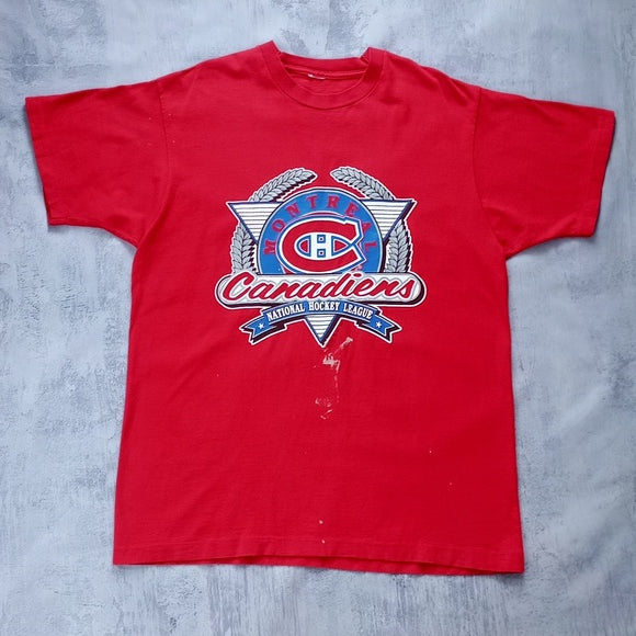 VINTAGE 1991 Montreal Canadiens NHL T-Shirt Single Stitch