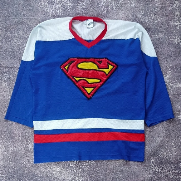 Vintage 1999 SUPER MAN DC COMICS HOCKEY JERSEY