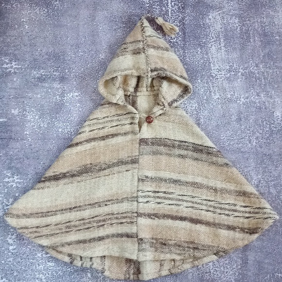 Vintage Handmade Wool Hood PONCHO  UNISEX