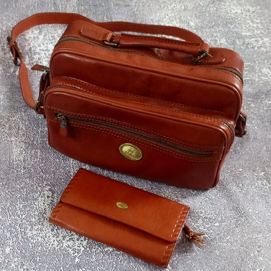 VINTAGE de Moina Collection Leather Bag with Wallet UNISEX