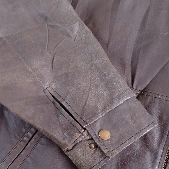 Vintage 90s NEVADA Brown Leather Jacket for Men