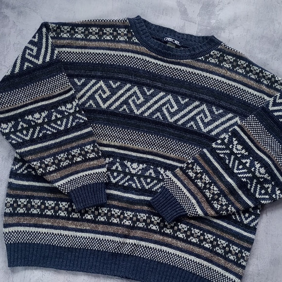 Vintage Dad Sweater Cherokee Crewneck Funky Pattern