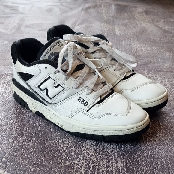 New Balance Men's 550 White and Black Sneakers