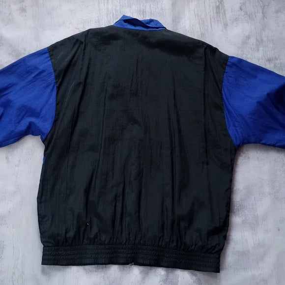 Vintage 90s Adidas Blue Black Stripes Windbreaker Jacket UNISEX