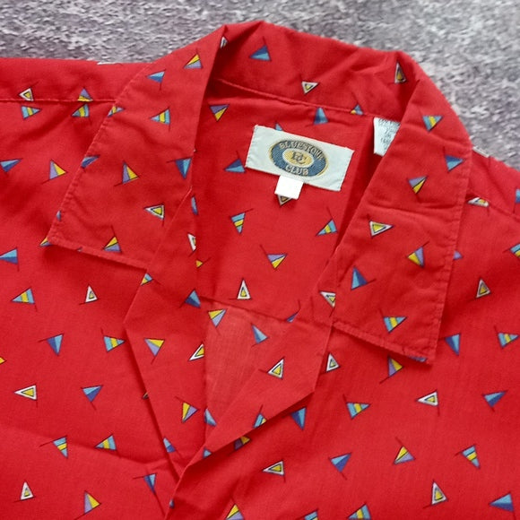 Vintage 90s Flag Button-Up T-Shirt