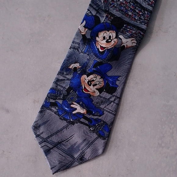 Vintage Disney Minnie & Mickey Mouse Football Touchdown Graphic Tie