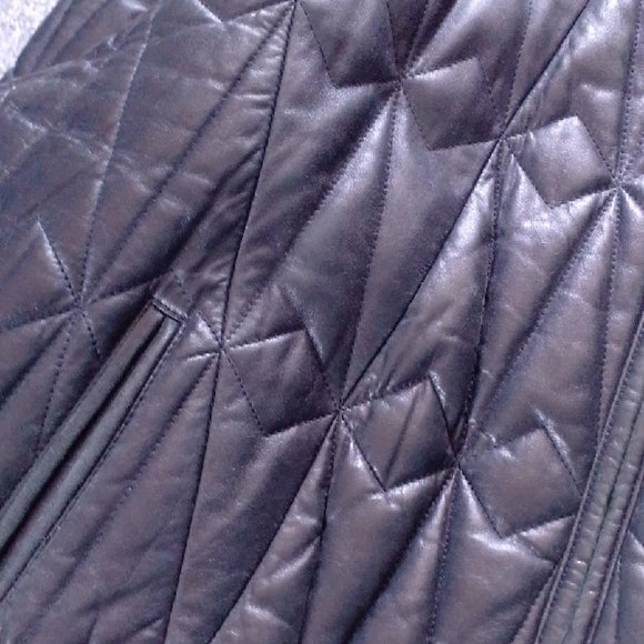 VINTAGE LEATHER Black Quilted Jacket