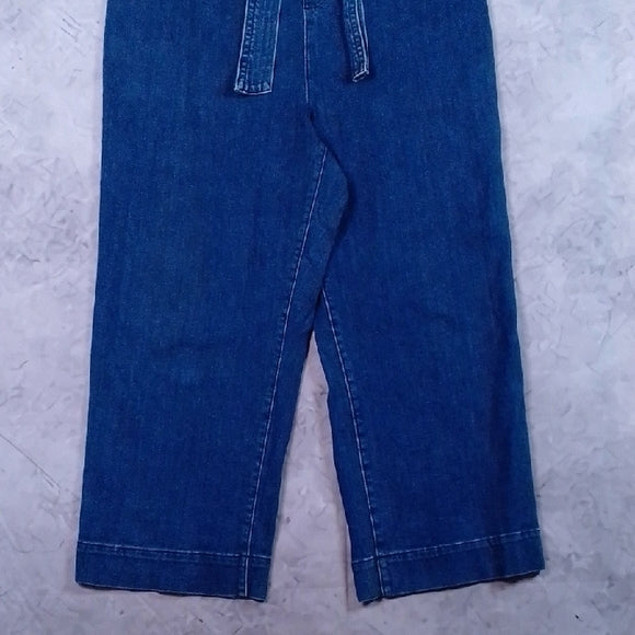 Stylish Modern Denim Overalls With Belt Workwear