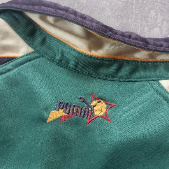 Vintage 1980s Puma Basketball Warm-Up Track Style Zip-Up Jacket