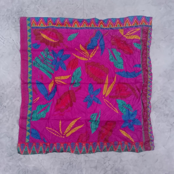 Vintage Liz Claiborne Floral Scarf – Purple Funky Retro Design – 22”