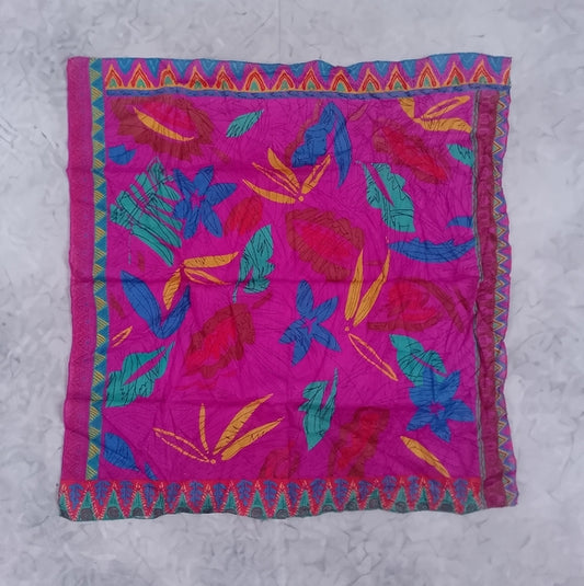 Vintage Liz Claiborne Floral Scarf – Purple Funky Retro Design – 22”