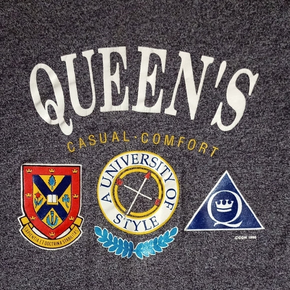 Vintage 1990 Queen's University Casual Comfort Single Stitch T-Shirt