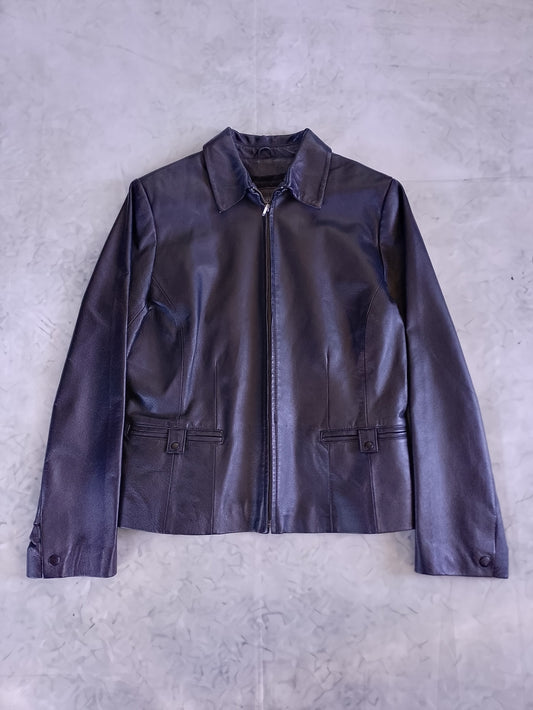 MANTLES Classic Black Leather Jacket