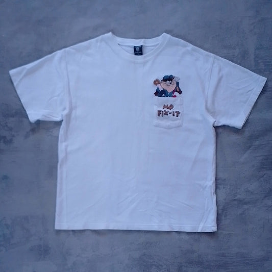 VINTAGE 1997 Handyman TAZ MR. FIX-IT Embroidered Warner Bros T-Shirt