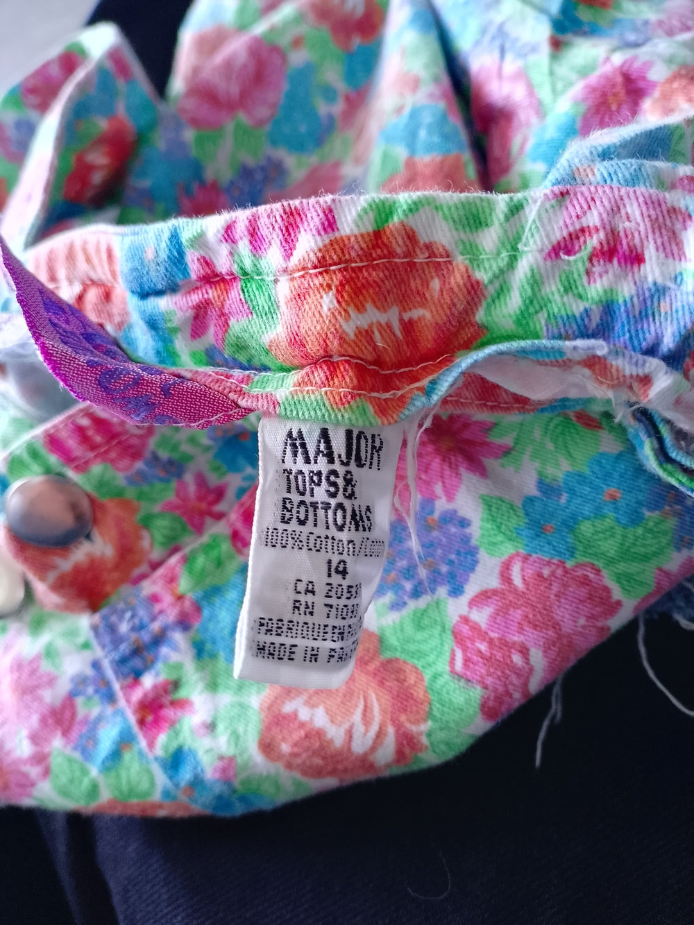 Vintage 90s Floral Print Short Overalls