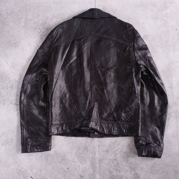 Vintage Leather Jacket Motorcycle Style Unisex
