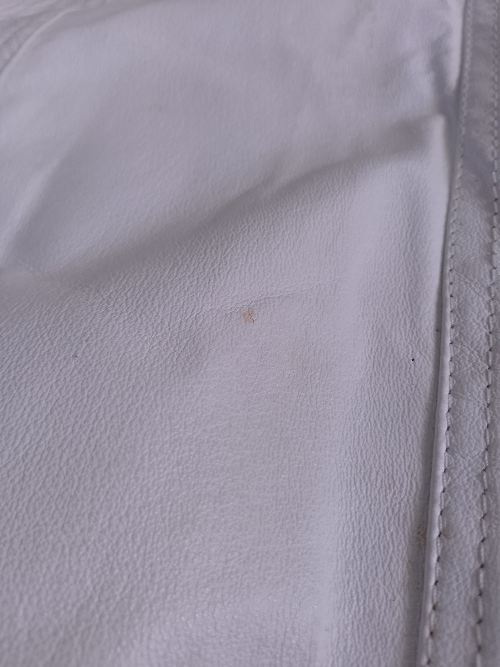 Danier White Leather Jacket with Faux Fur Trim