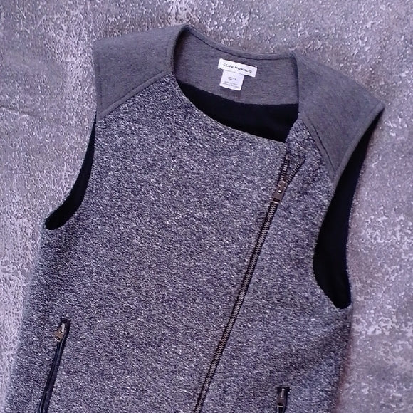 CLUB MONACO Gray Sleeveless Zip Vest