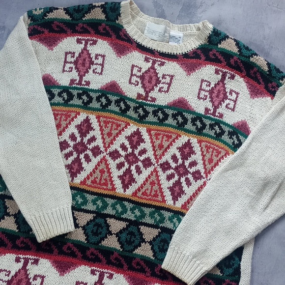 Vintage Grandma Style Crazy Pattern Sweater UNISEX