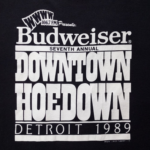 Vintage 1989 Detroit Downtown Hoedown Concert Single Stitch T-Shirt Unisex