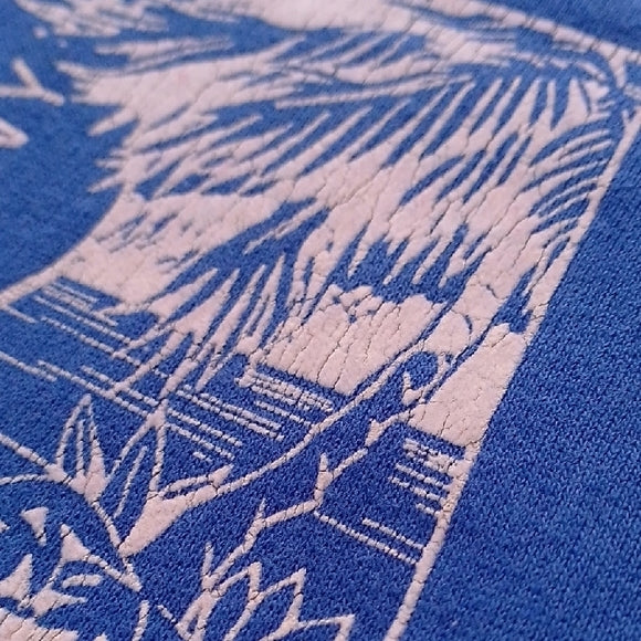 VINTAGE 90s COCONUT JOE GRAPHIC CREWNECK SWEATER BLUE UNISEX