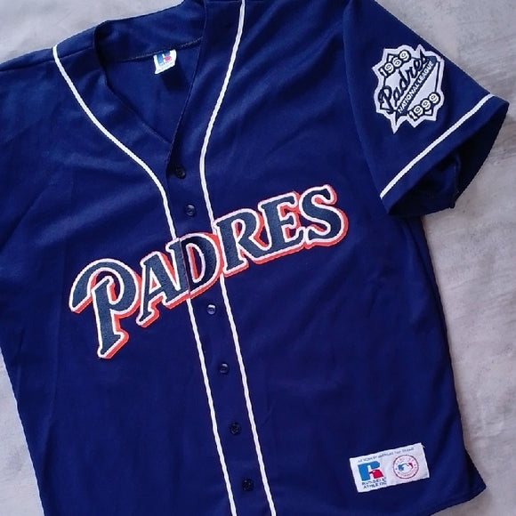 Rare Vintage 1969-1999 Padres National Leader Russell Baseball Jersey