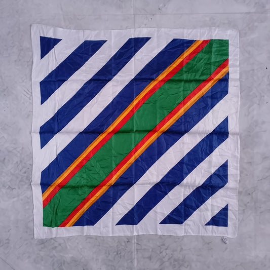 Totes Water-Repellent Striped Rain Scarf Blue & Green 26” Made in Japan