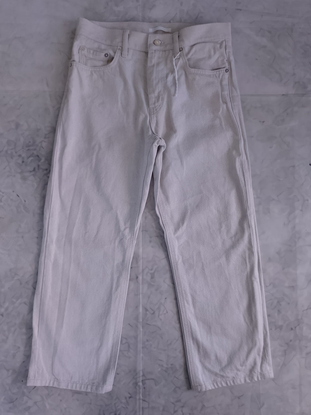 HELMUT LANG White/Grey Straight-Leg Jeans