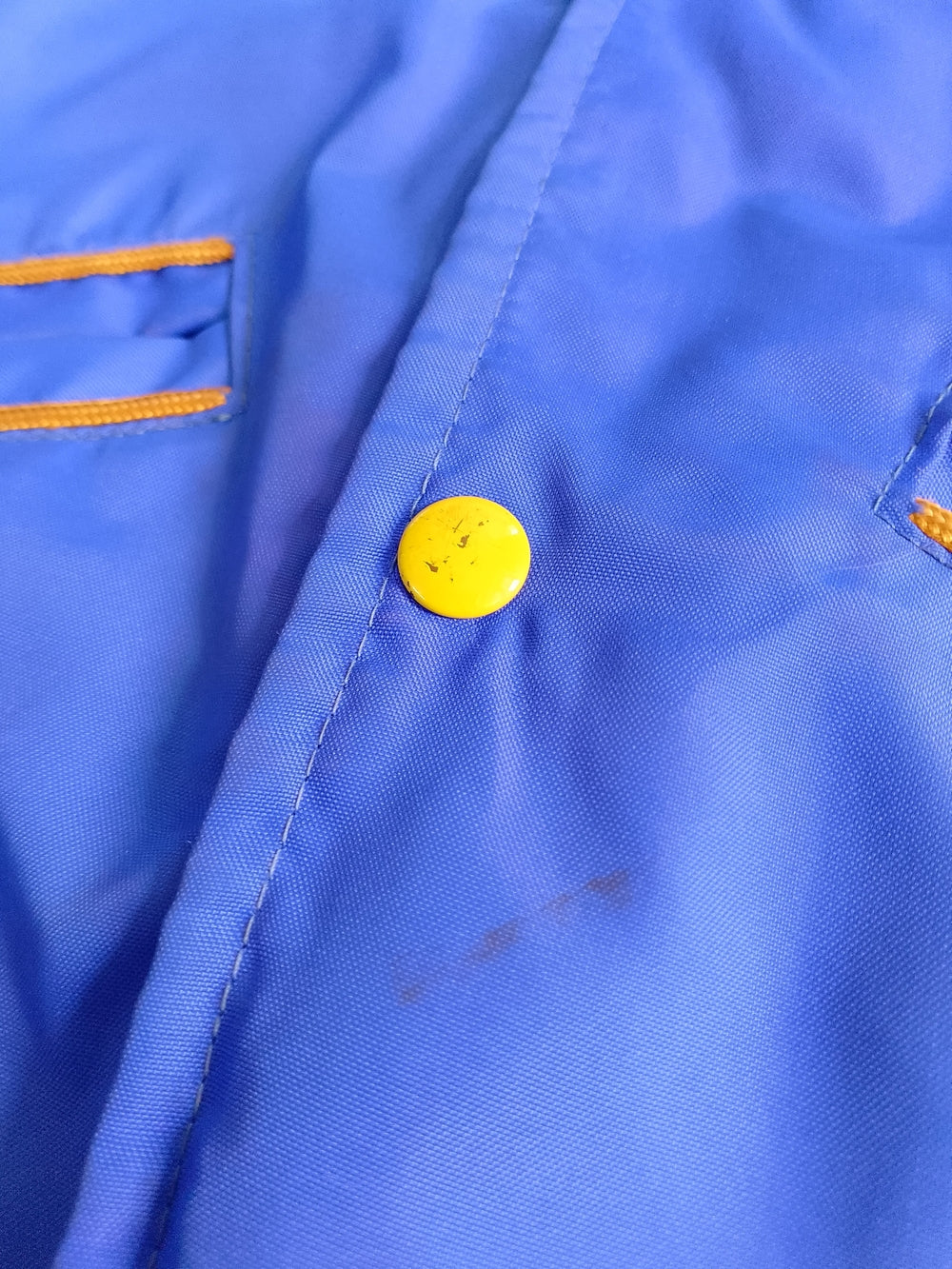Blue Coach Jacket with Yellow Trim