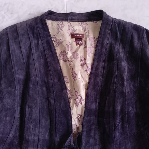 Vintage Danier Suede Tie-Front Jacket - Purple