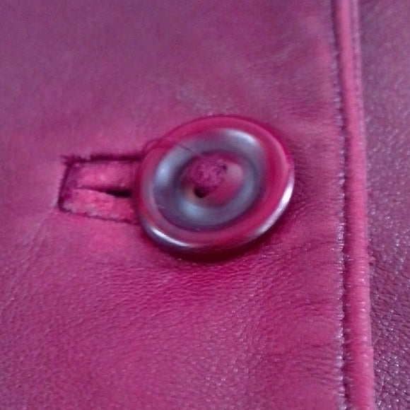 Vintage 90s Women's Red Leather Jacket A&S Selections