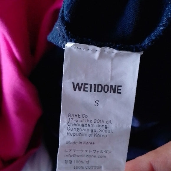 WE11DONE Navy And Pink Reversible Gig T-shirt