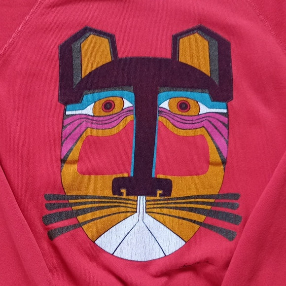 Vintage 90s Kitty Cat Face Graphic Crewneck Sweater