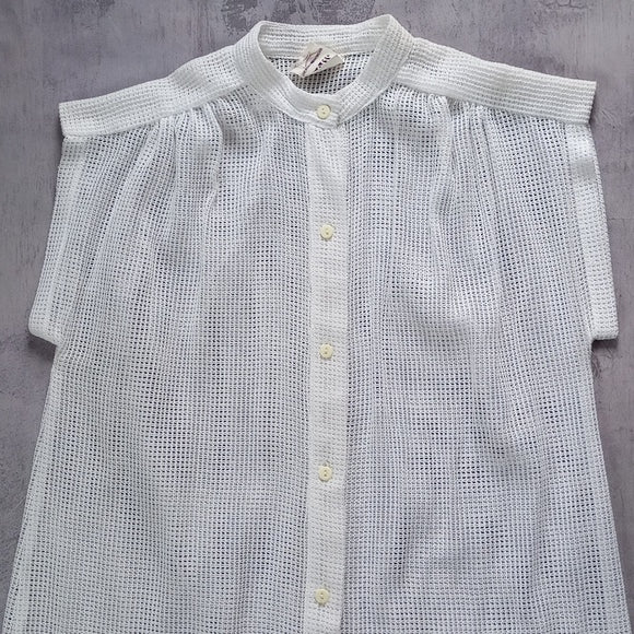 Vintage 90s Dotti Mesh Button-Up Long Shirt