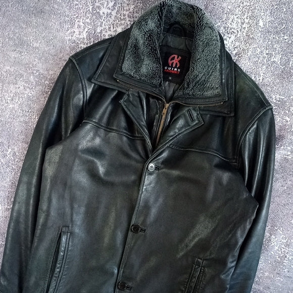 CUIRS AKOURY Men's Black Leather Jacket