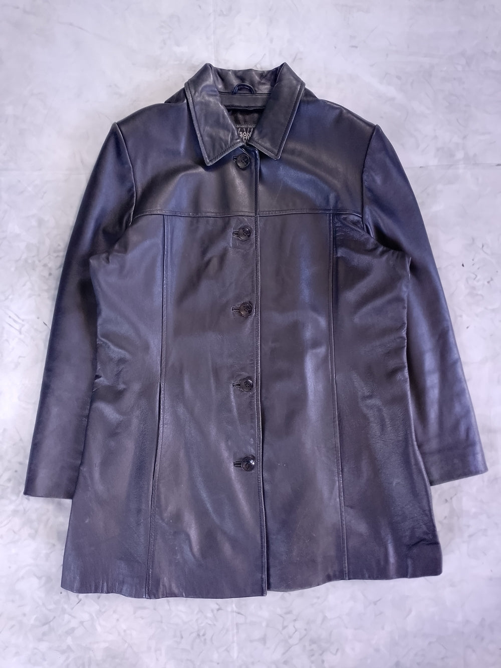 Vintage Leather Button-Front Women's Coat Wilsons Leather