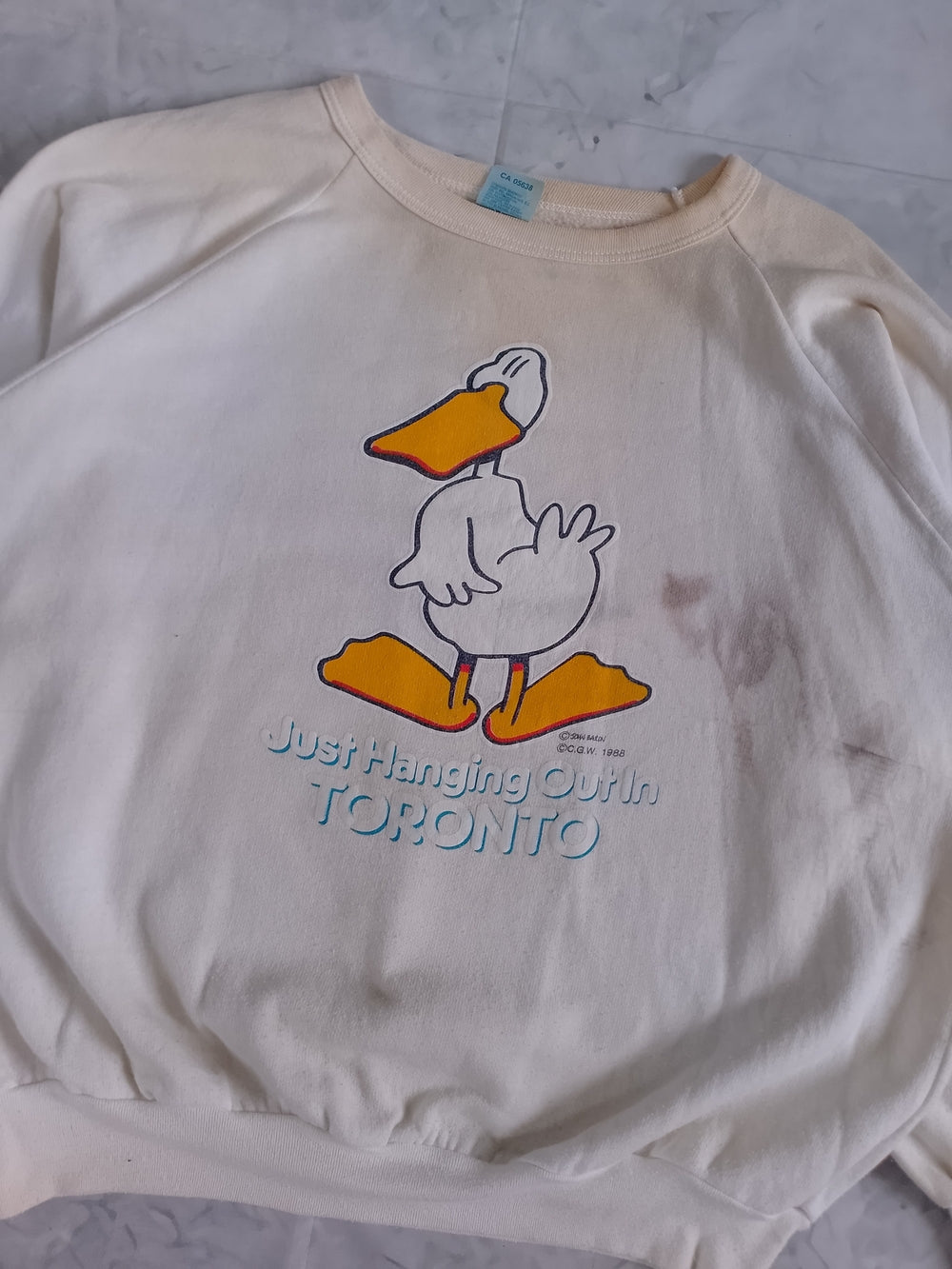 Vintage 1988 DUCK Just Hanging Out In Toronto Crewneck Sweater Unisex