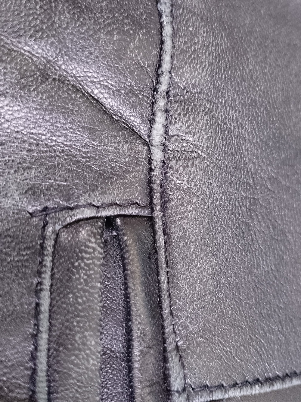 Vintage Classic Black Leather Trench Coat