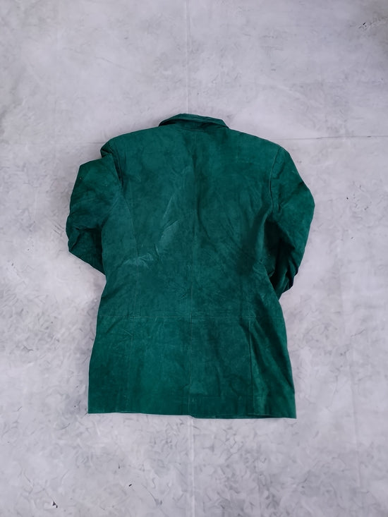 Vintage Women's Emerald Green Suede Blazer Jacket SEPARATE SCENE