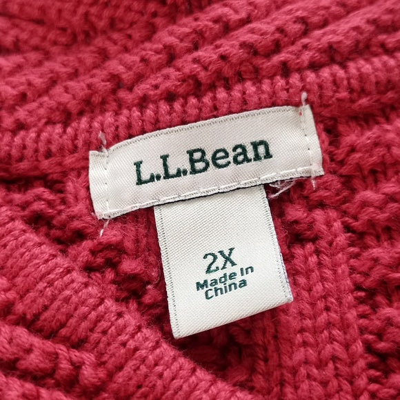 Vintage LL BEAN Button Up Sweater With Waffle Pattern Texture HEAVY